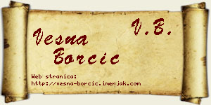 Vesna Borčić vizit kartica